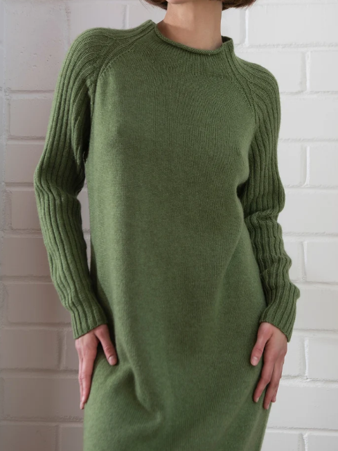 Crew Neck Plain Loose Dress