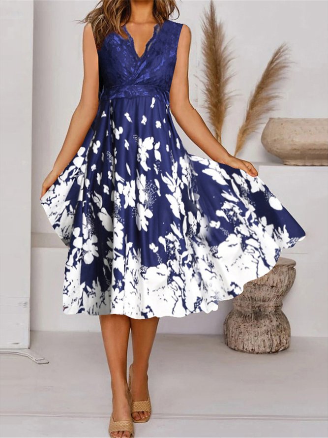 Crew Neck Elegant Floral Regular Fit Two-Piece Set