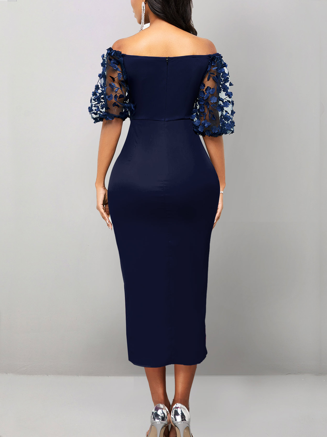 Plain Urban Boat Neck Regular Fit Dress