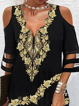 Casual V Neck Floral Dress