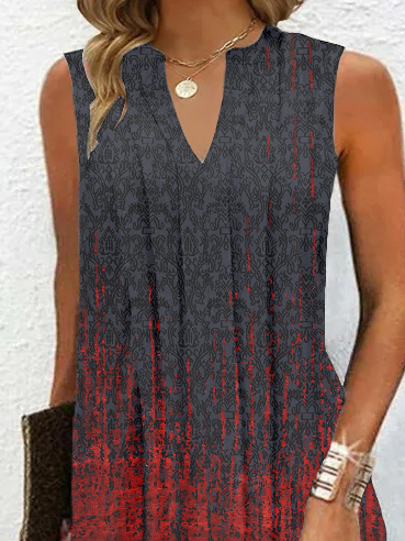 V Neck Floral Loose Elegant Dress