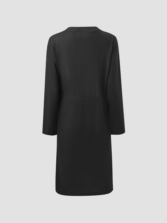 Buttoned Down Pockets Dress