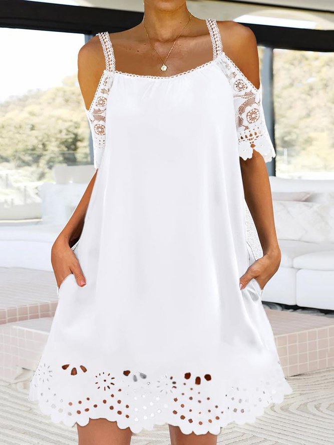 Casual Plain Regular Fit Spaghetti Dress