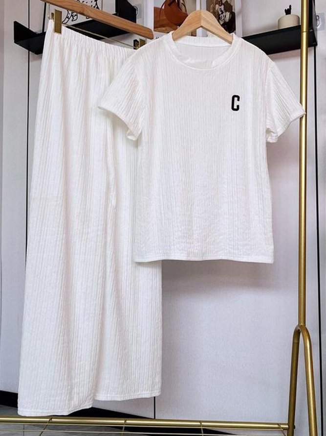 Texture Fabric Homewear Casual Suit