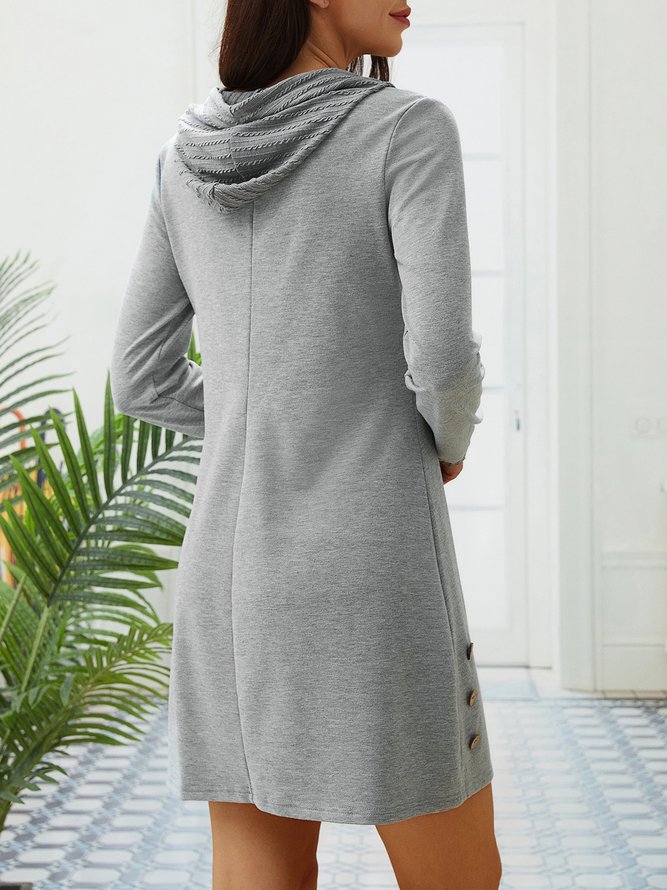 Color Block V Neck Casual Dress