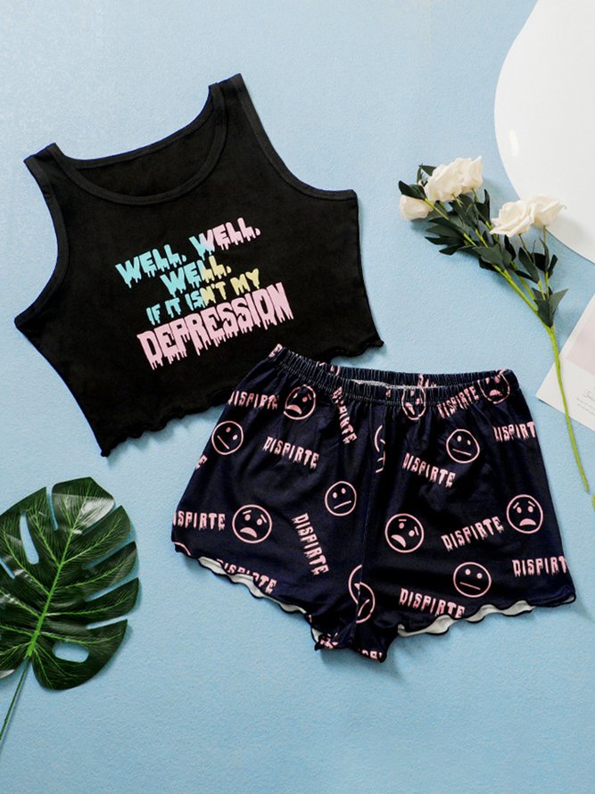 Breathable Comfortable Fashionable Printed Casual Pajama Set