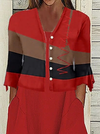 Loose Geometric Wrap Two-Piece Set