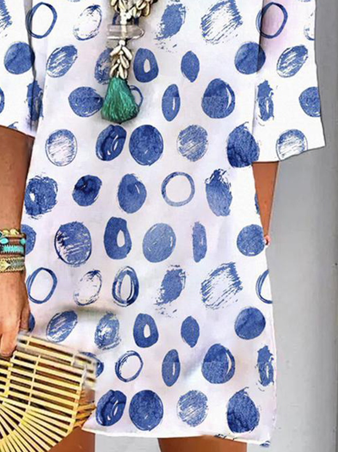 Polka Dots V Neck Dress