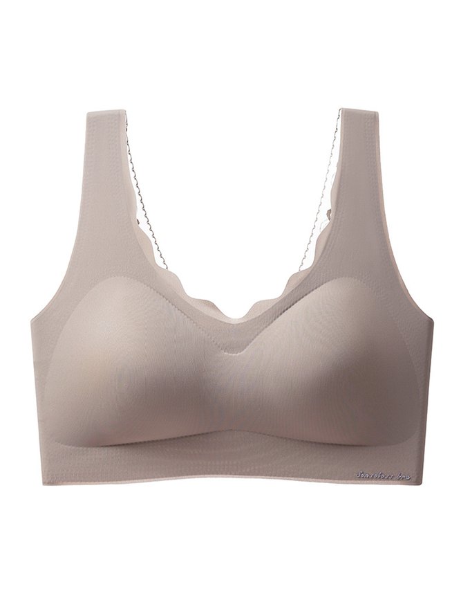 Sexy Lace Push Up Comfortable Seamless Back Button Bra