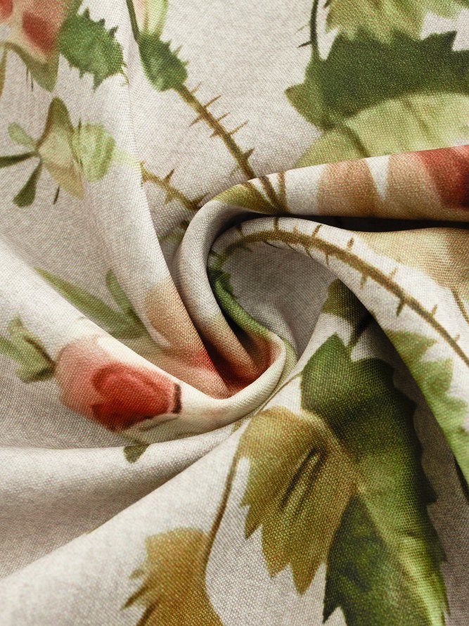 V Neck Floral Vacation Mini Dress