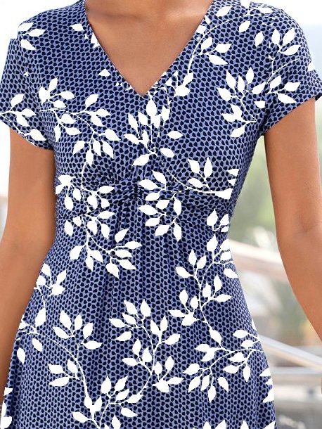 V Neck Leaf Elegant Vacation Casual Prom Dress