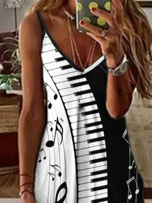 Crew Neck Casual Color Block Loose Dress With No Belt