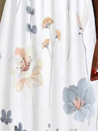 Floral V Neck Casual Split Joint Dress