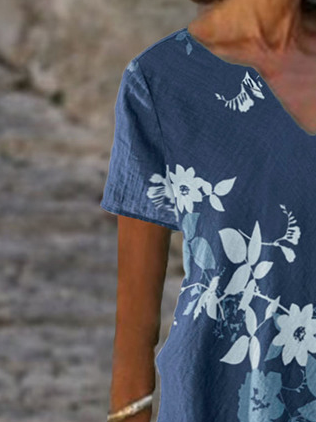 Women's summer floral printed short-sleeved dress