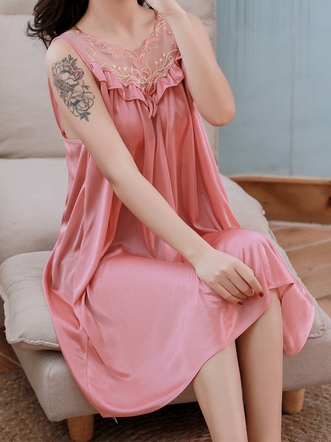 Sexy Lace Loose Ice Silk Nightdress