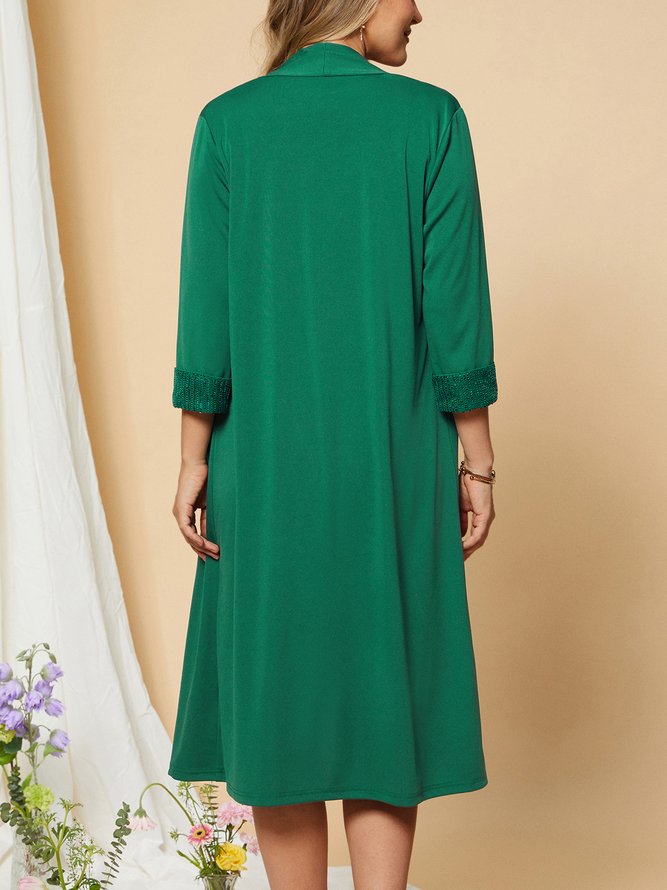 Wedding party holiday Sequins jacket dress two piece set