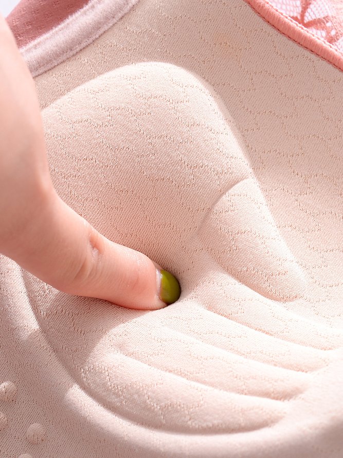 Underwireless Lace Floral Bra Plus Size Full Coverage Adjustable Massage Bra