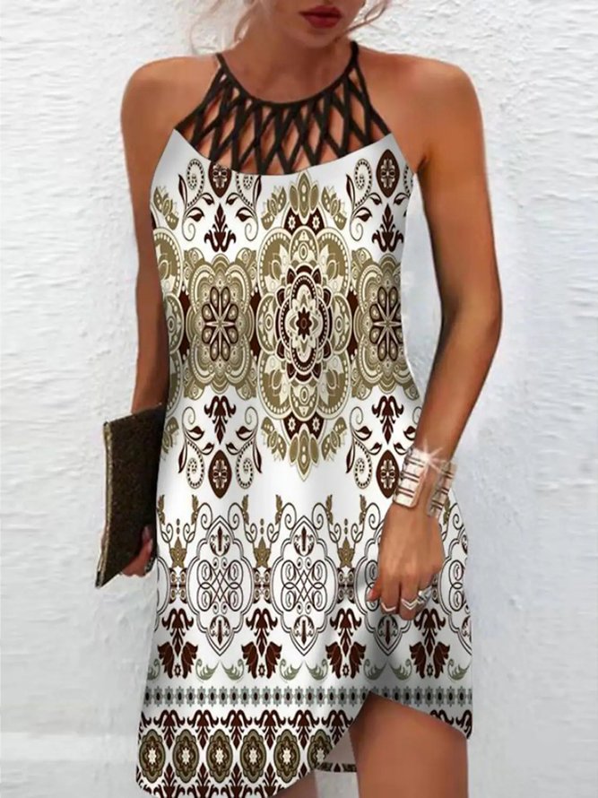 Casual Halter Ethnic Loose Dress