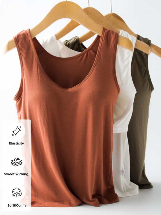 Sports Plain Cotton Sports Bra