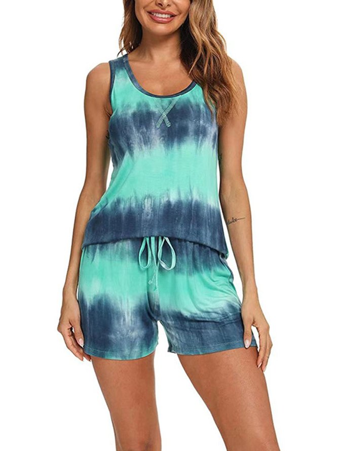 Loose Casual Tie Dye Pajama Set