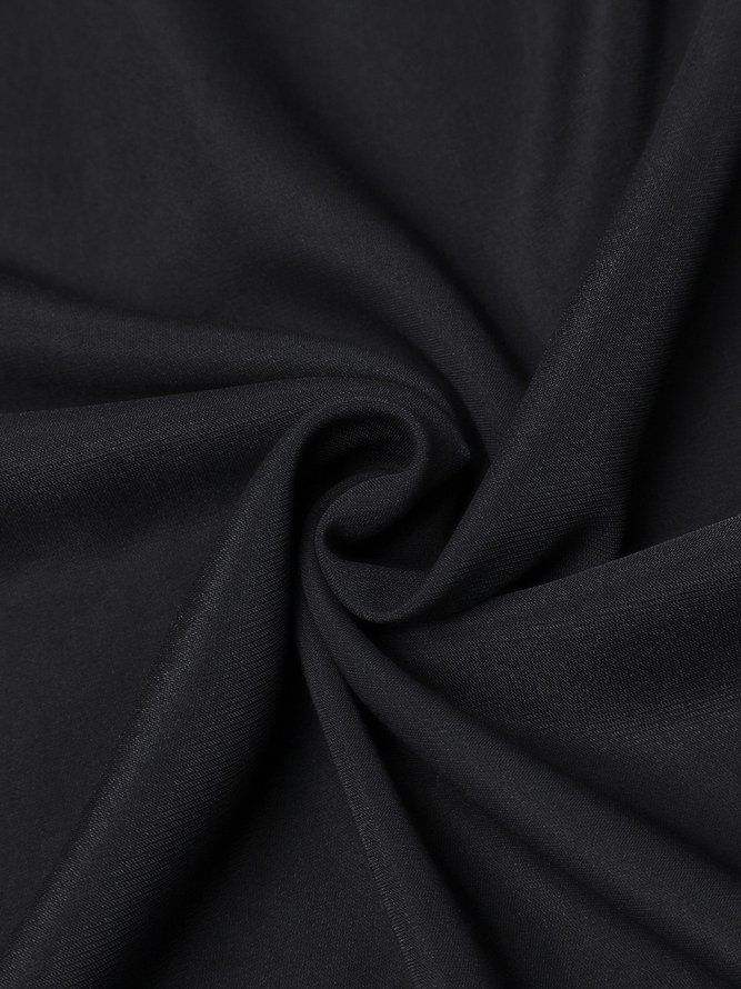 Crew Neck Black Women Summer Dresses Shift Daily Casual Plain Dresses