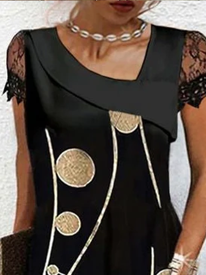 Cool Short Sleeve Black Mini Dress