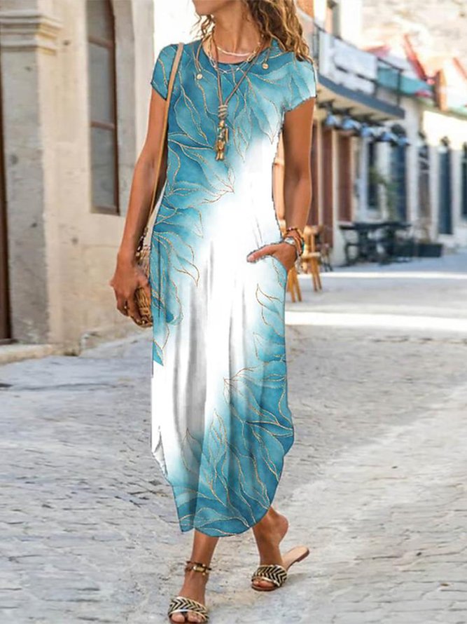 Loose Casual Ombre Dress