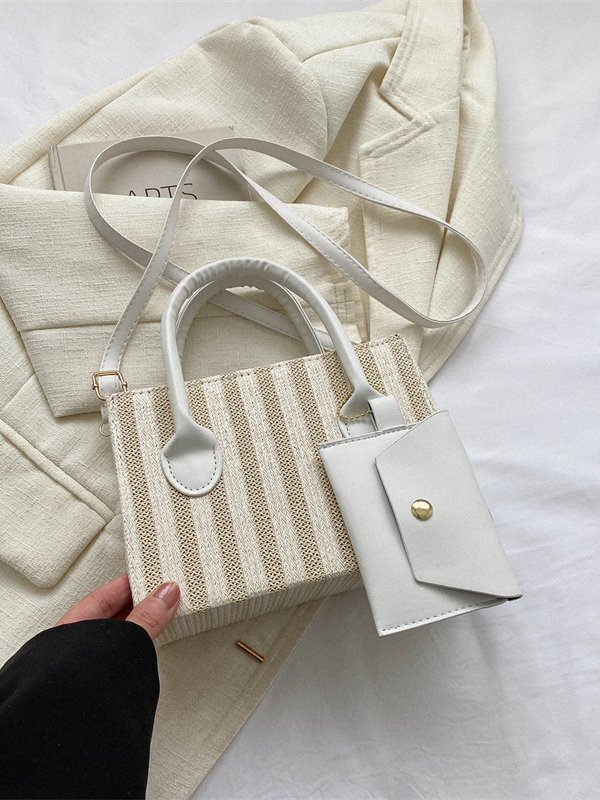 Casual Straw Crossbody Bag Women Vacation Beach Boho