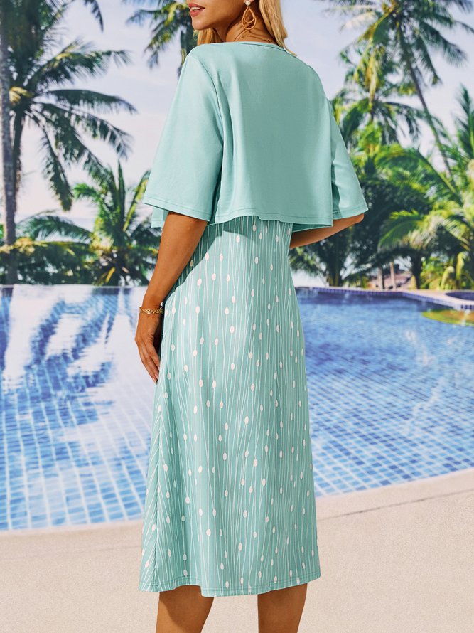 Trendy Polka Dot Print Two-Piece Dress