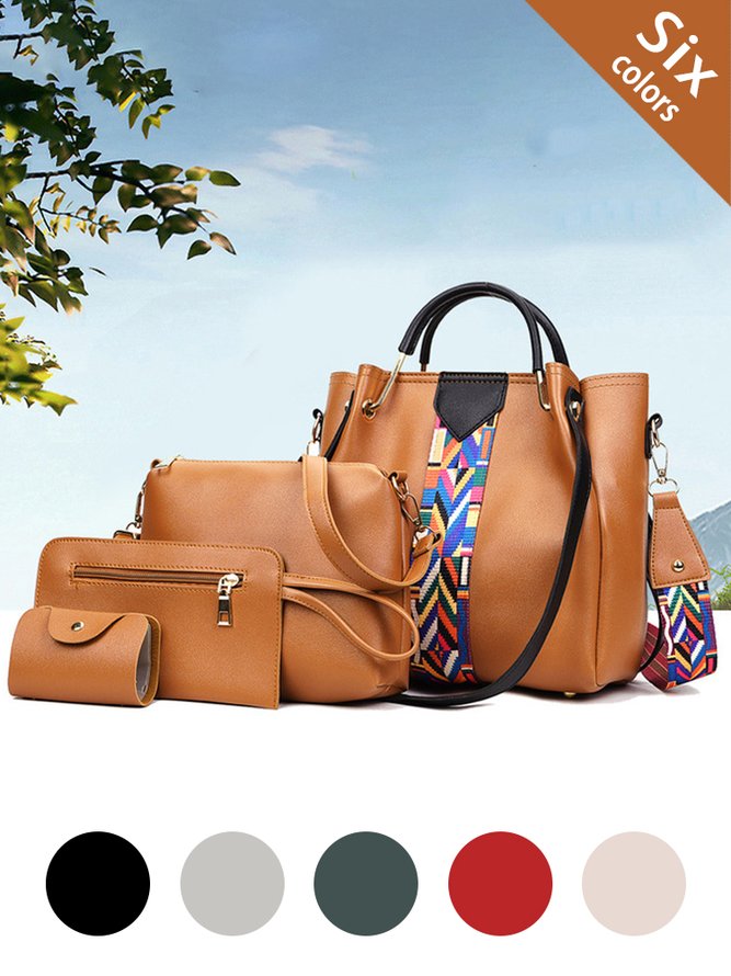 Casual Leather Handbag Set Business Ladies Bag