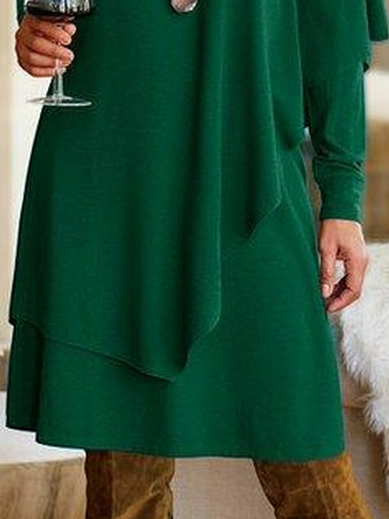 Plain V Neck Casual Dress