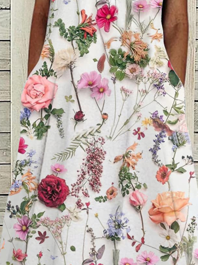 Elegant Floral Loose Lace Dress