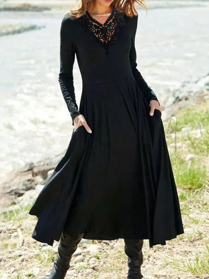 Plain Regular Fit Crew Neck Prom Dress