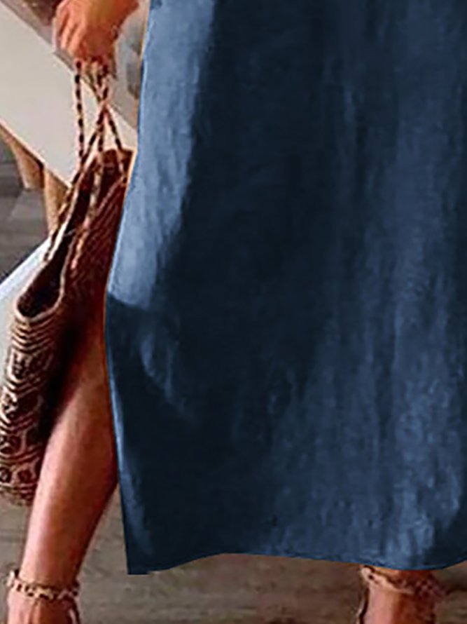 Cartoon Fish Print Short Sleeve Split Dress