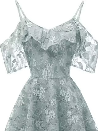 V Neck Lace Elegant Dress