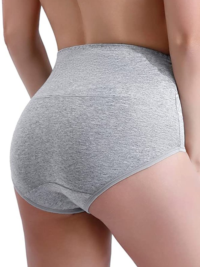 Jacquard Cotton Breathable High Waist Briefs