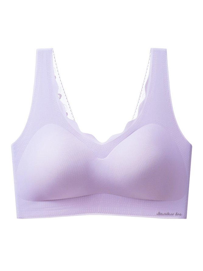 Sexy Lace Push Up Comfortable Seamless Back Button Bra