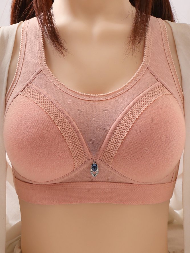 Rhinestone High Elasticity Breathable Back Buckle No Steel Ring Underwear