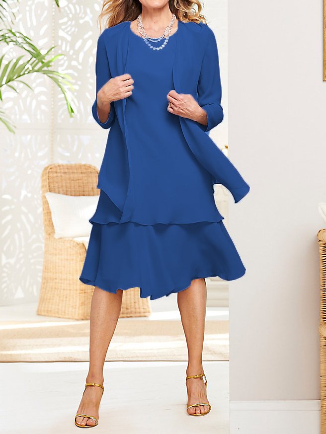 Plain Occasion Elegant Two Piece Setss