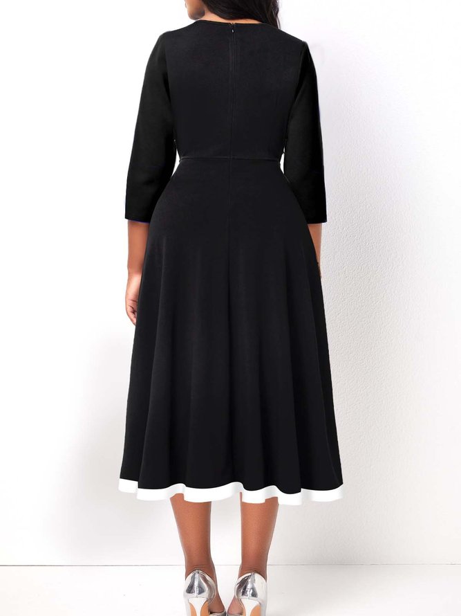 Buttoned Urban Plain Regular Fit Dress