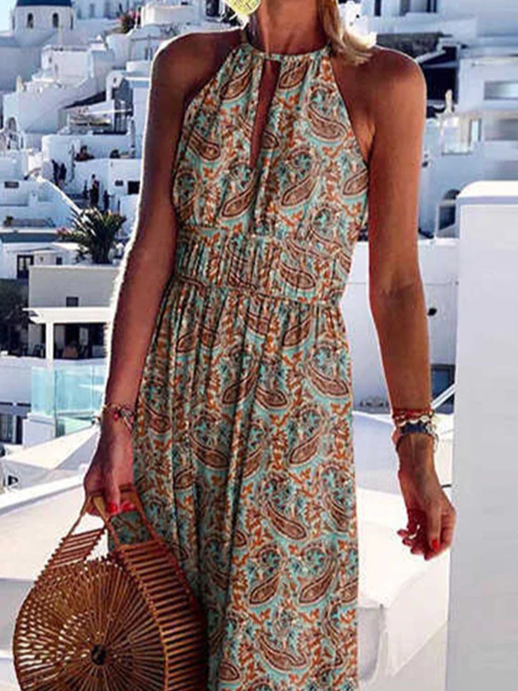 Boho Halter Loose Paisley Dress