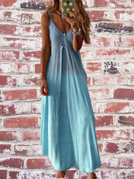 V Neck Sleeveless Cotton Maxi Summer Boho Holiday Linen Dresses