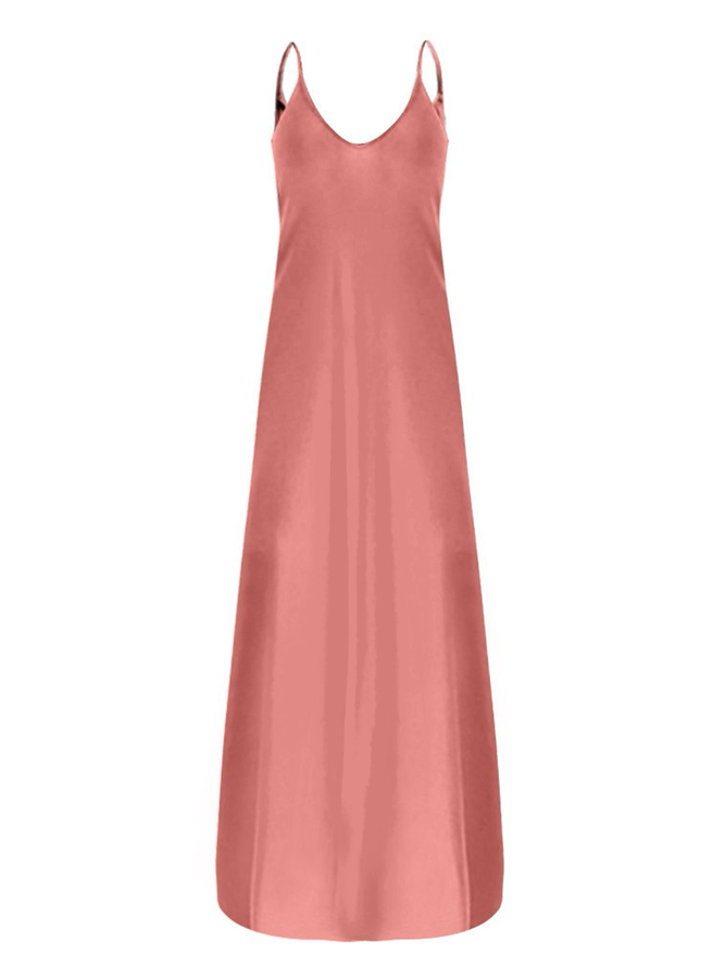 Cotton Loosen Solid Weaving Dress