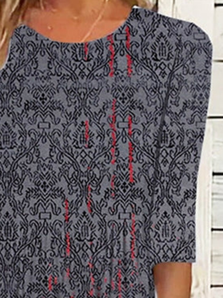 Vintage Loose Crew Neck Dress