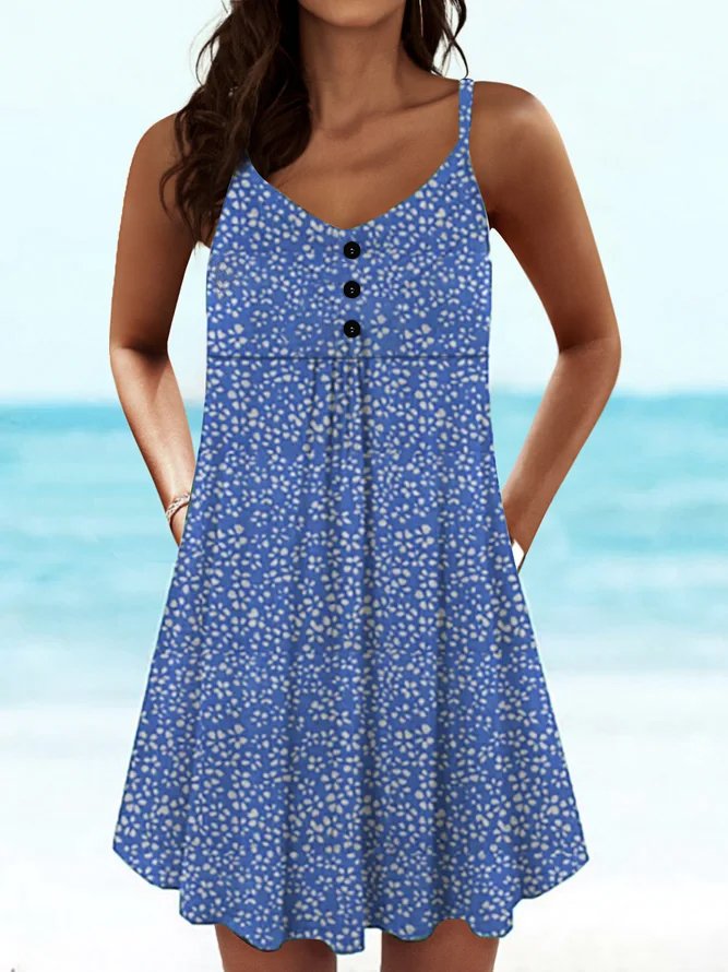 Ditsy Floral Plus size Sleeveless Dresses