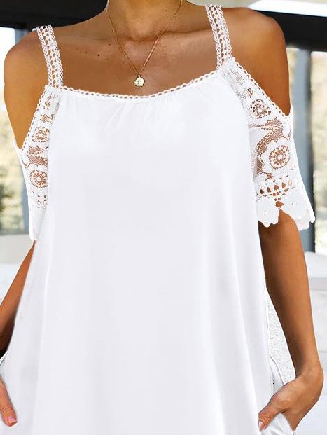 Casual Plain Regular Fit Spaghetti Dress