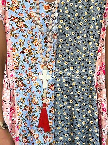 Loose Casual Ditsy Floral Dress