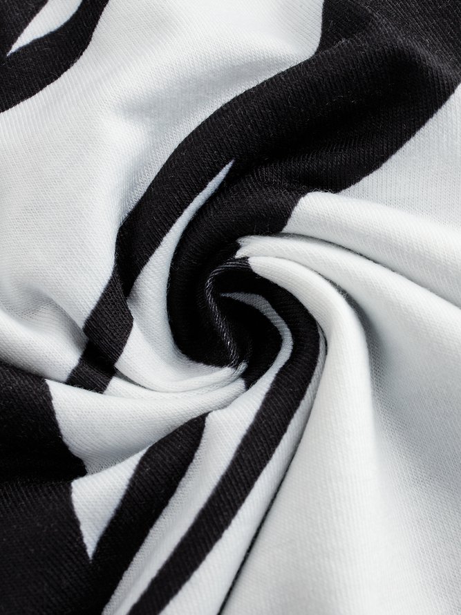 Round Neck Abstract Casual Midi Dress