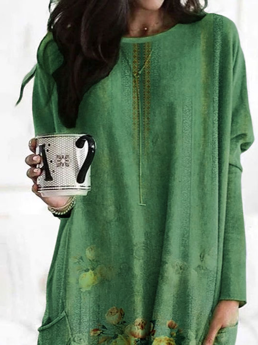 Casual Regular Fit Crew Neck Dress