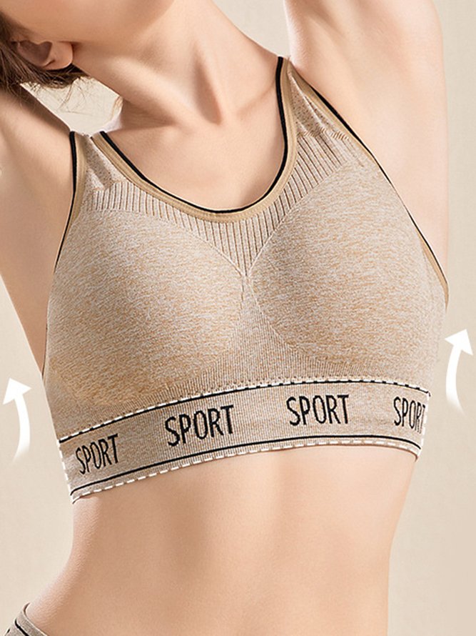 Alphabet Seamless Tank Push Up Sports Bra